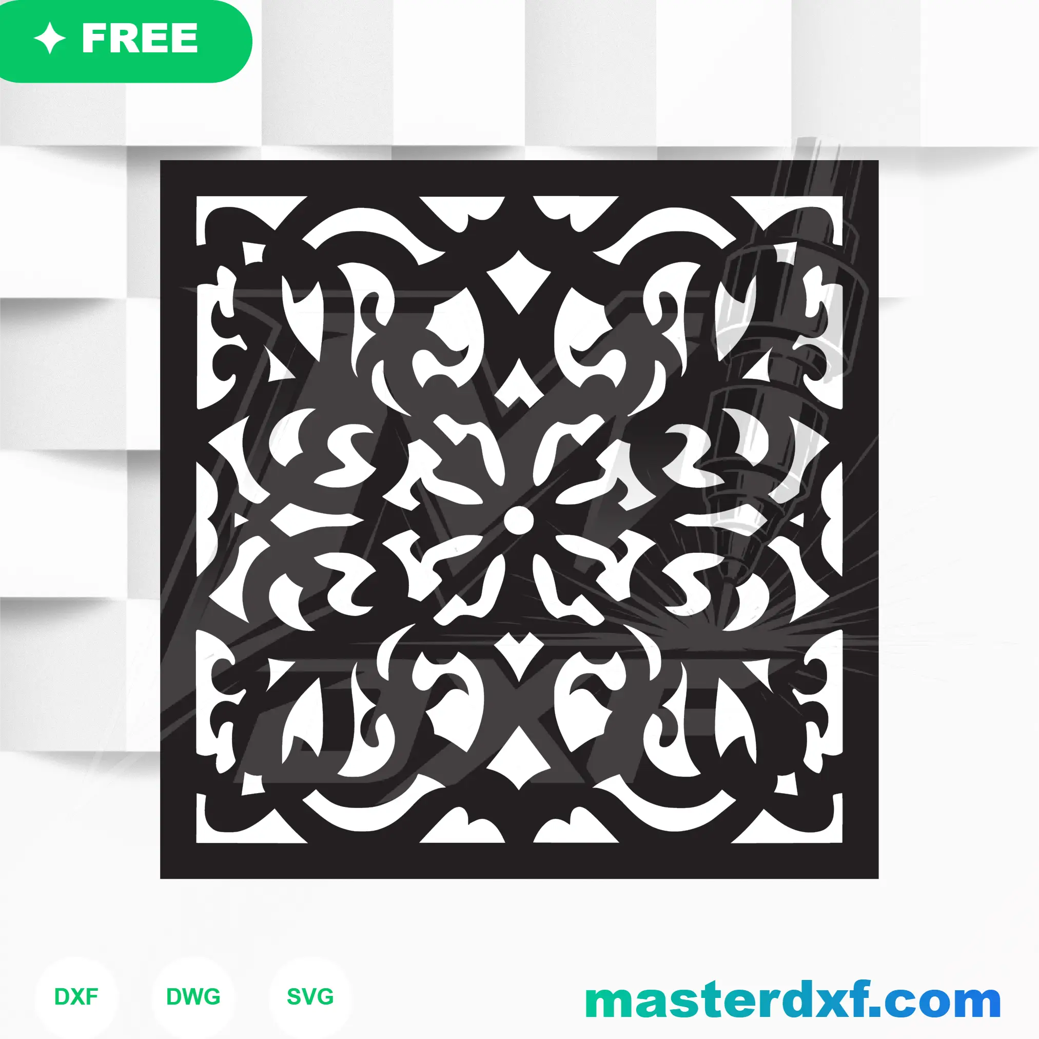 Symmetrical Window Pattern for Plasma Cutting DXF File